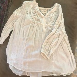 Cream Lace Top Blouse